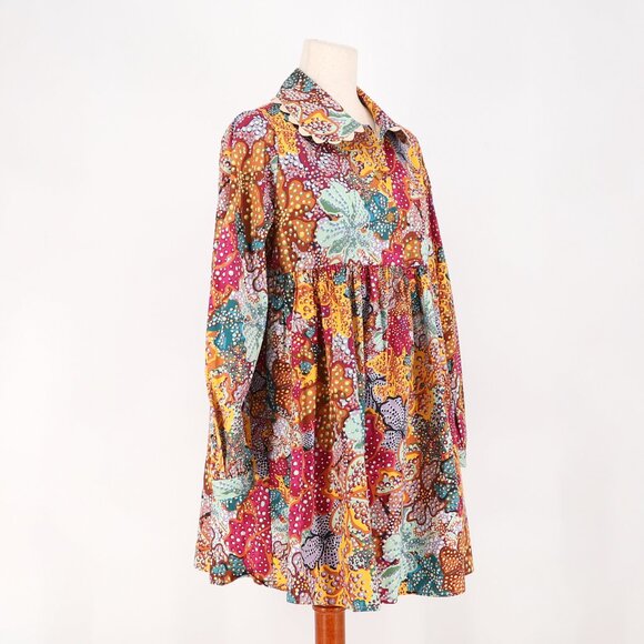 NWT KIKA VARGAS x TARGET Anemone Multicolor Floral Long Sleeve Mini Dress Sz S - Picture 2 of 9